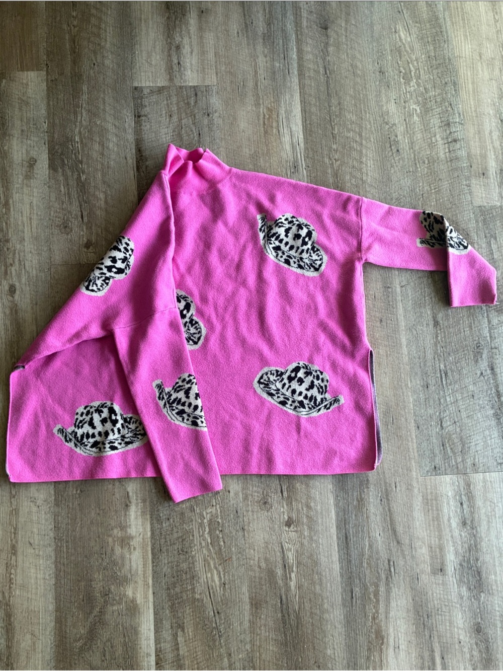 Entro Pink Leopard Hat Print Kids Pajama Top